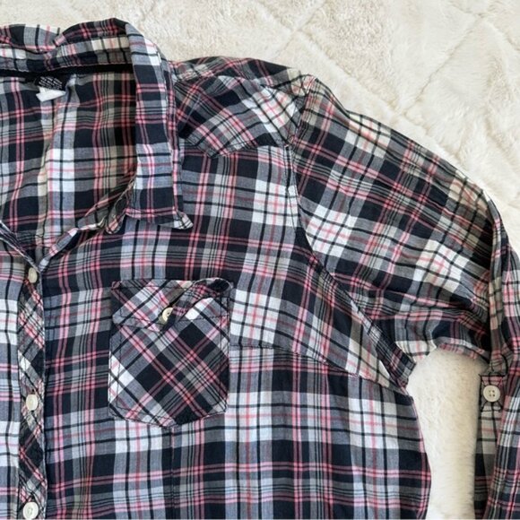 Torrid | Parker Plaid Long Sleeve Front Button Up Camp Shirt | size 0 - Picture 8 of 13